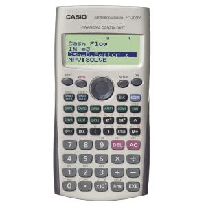 Casio Financial Calculator FC-100V - 10-Digit + 2 Exponent Capacity with Battery