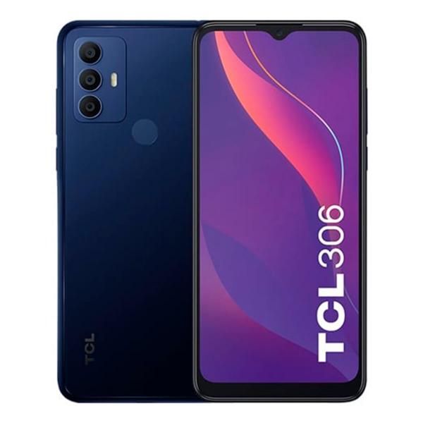 TCL 306 - 6.52-inch Dual SIM Android 12 4G Smartphone with USB Type-C, 3GB RAM, 32GB Storage, 5000mAh Battery, Blue