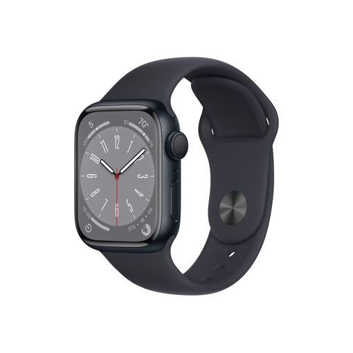 Apple Watch Series 8 (GPS) - 41 mm - Aluminio medianoche - Banda deportiva - Fluoroelastómero - Talla normal - 32 GB - Wi-Fi, Bluetooth