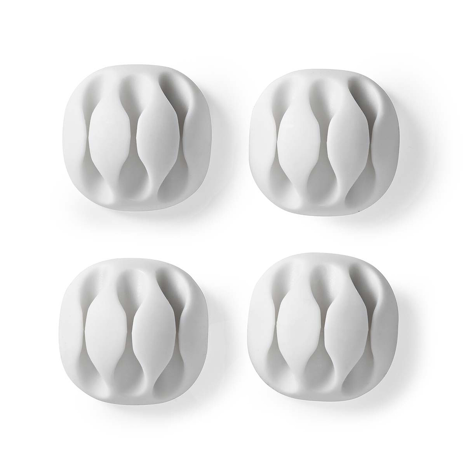 Nedis Set of 4 Mini Cable Clips - 3 slots up to 5.3 mm - White 