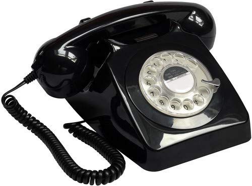 GPO Retro 746RBLK Rotary Dial Telephone Black