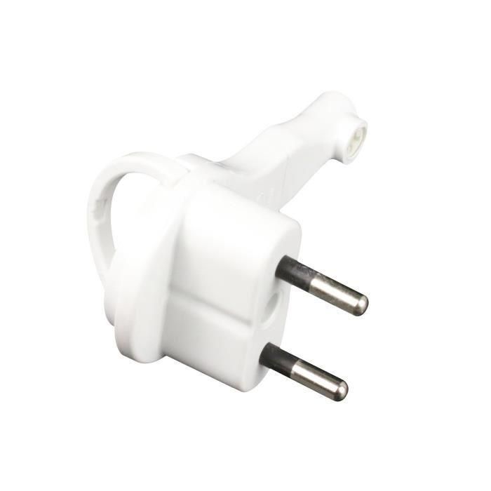 Zenitech 2-Pin 6A Flat Male Plug, White