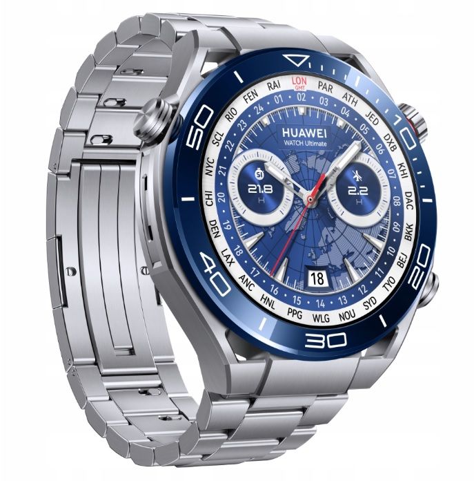 Montres Huawei Ultime Expédition - 48 mm - Bracelet en titane - Bleu