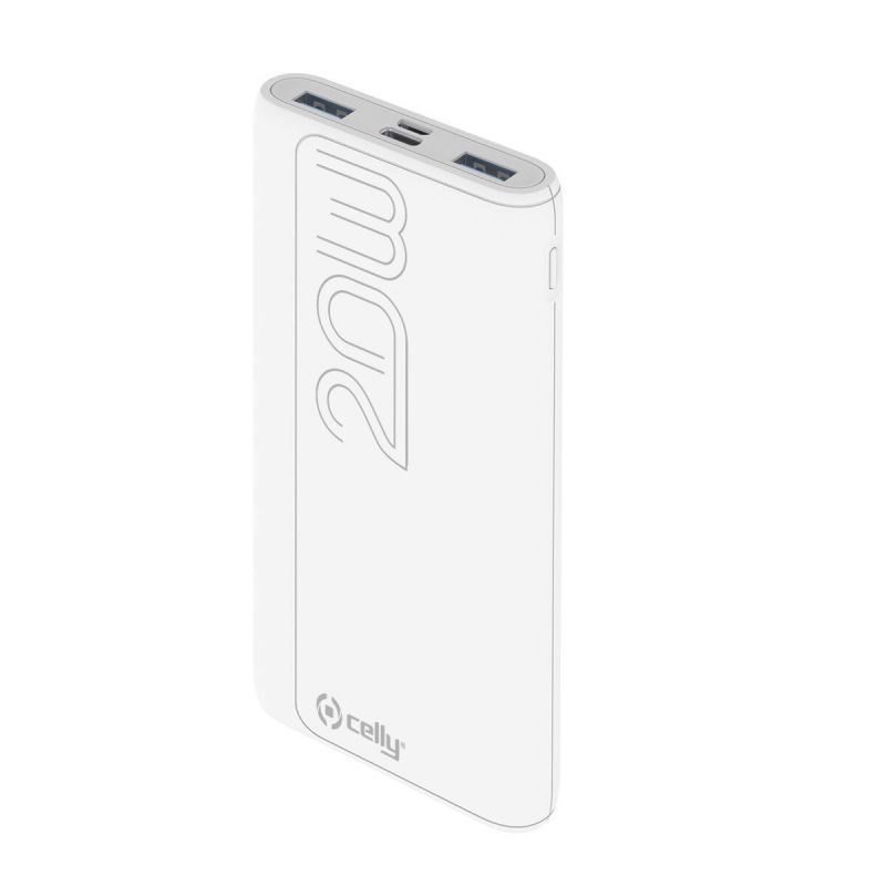 Banque d'alimentation Celly 10000 mAh Blanche