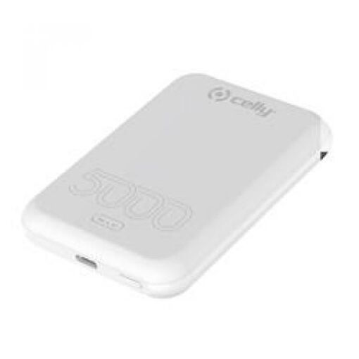 Batería portátil Celly Magpb5000evowh de 5000 mAh inalámbrica, blanca