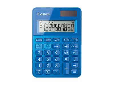 Canon LS-100K Desk Calculator - 10-Digit Solar and Battery Power - Metallic Blue