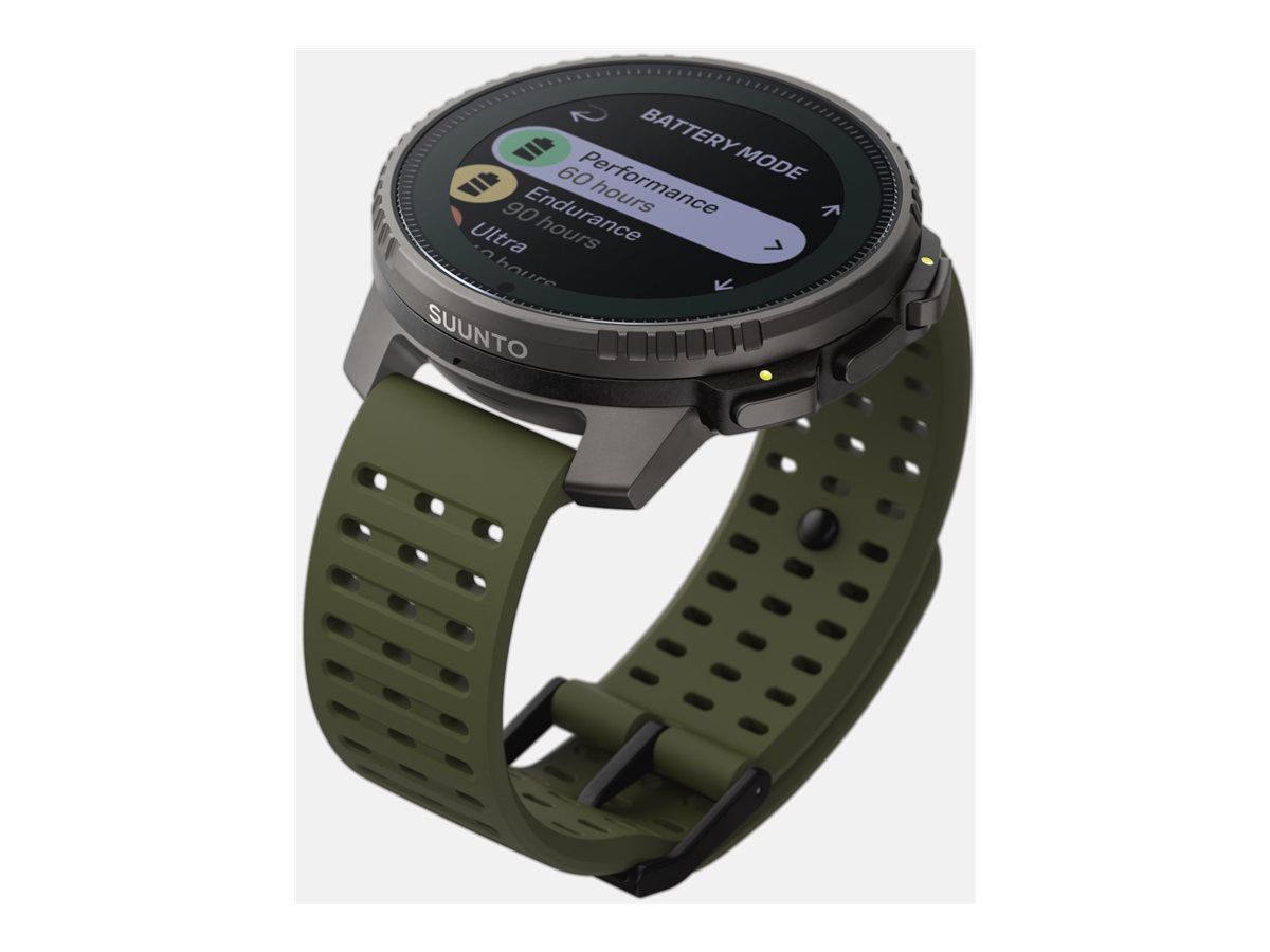 Suunto Vertical - Poliamida reforzada con fibra de vidrio - Reloj deportivo con correa de silicona - Tamaño de muñeca: 125-175 mm - Pantalla de 1,4'' - Bluetooth - 74 g - Bosque solar titanio