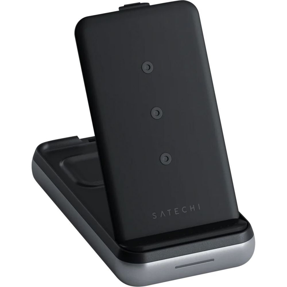 Satechi Wireless Charging Dock for Smartphone, AirPods + Powerbank - Gray