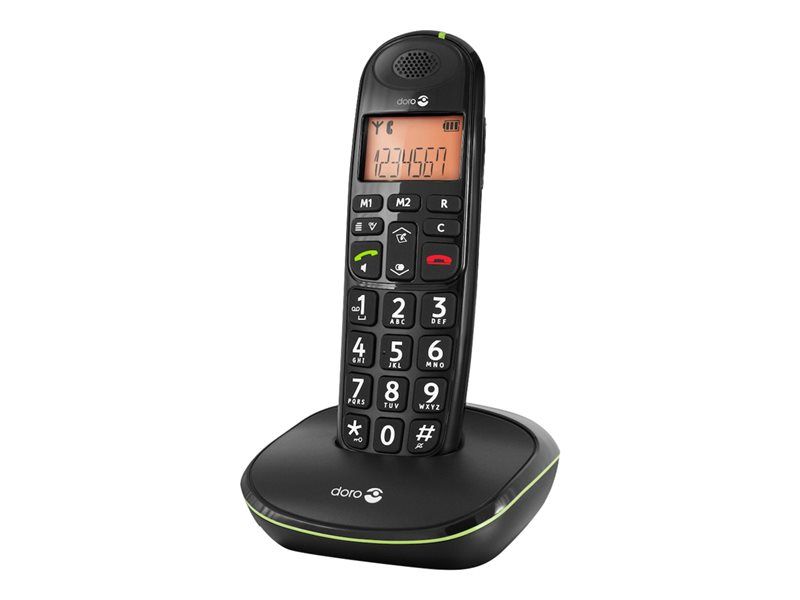 Teléfono inalámbrico Doro PhoneEasy 100W - Identificación del llamante - DECTGAP - Negro