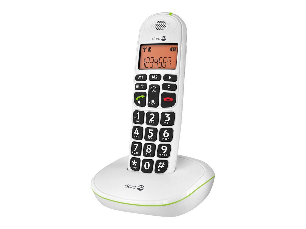 Teléfono inalámbrico Doro PhoneEasy 100W - Identificación del llamante - DECTGAP - Blanco