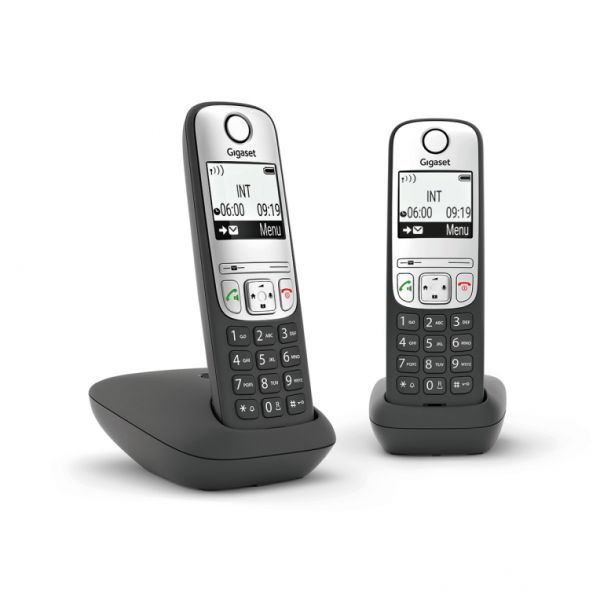 Gigaset A690 Duo Analog Phone - Black, Silver