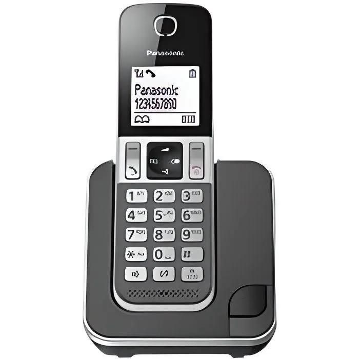 Panasonic KX-TGD310 Cordless Phone with Caller ID - 3-Way Conference Calling - DECT GAP - Silver, Charcoal Grey