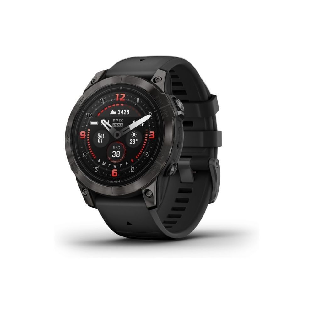 Garmin epix Pro (Génération 2) Édition Saphir, 47 mm, Gris Carbone/Noir