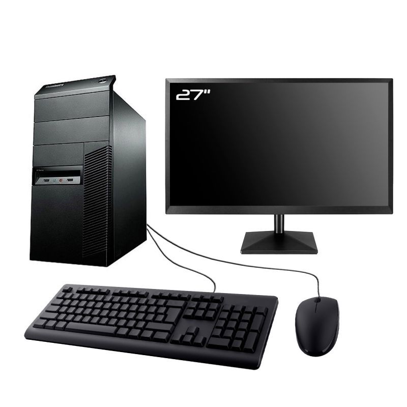 Lenovo M90 Tour Computer, 27" Screen, Intel I3-530, 16GB RAM, 240GB SSD, Windows 10, WiFi