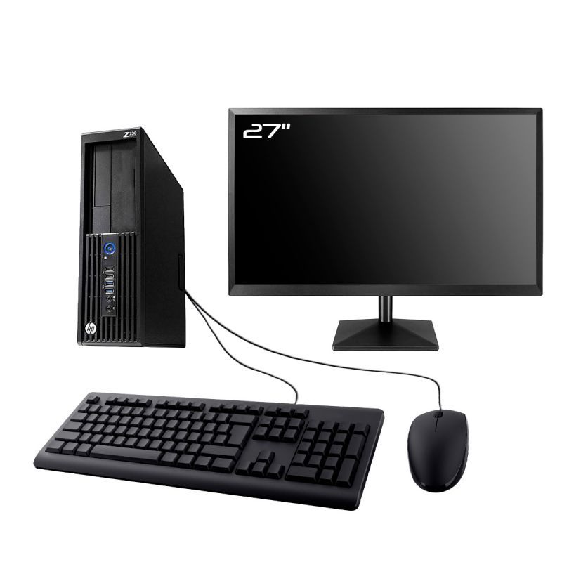 Dell HP WorkStation Z230 SFF 27" Monitor, Intel I3-4130, 16GB RAM, 960GB SSD, WiFi