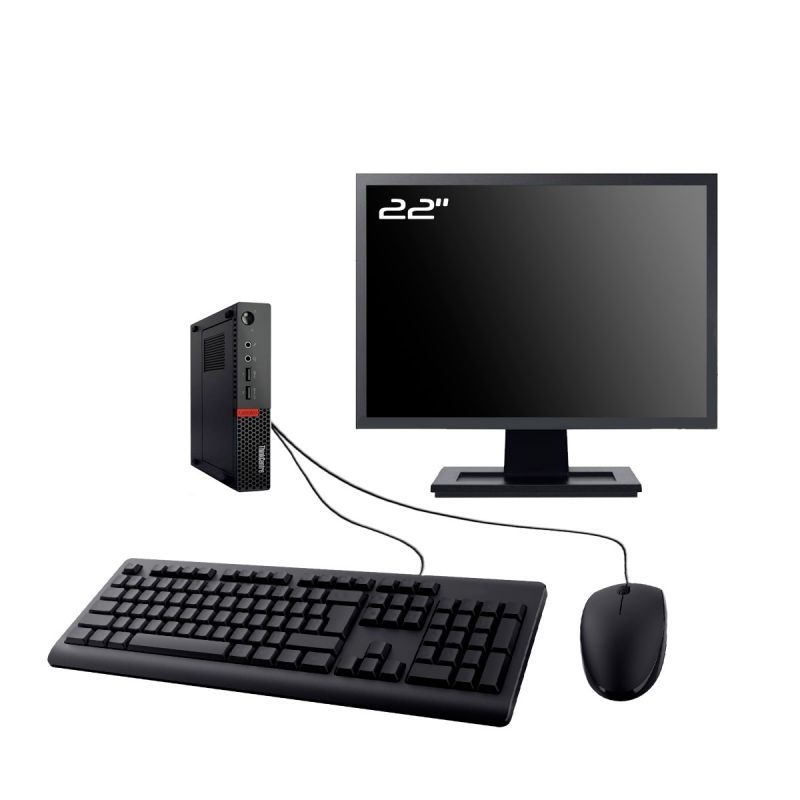 Lenovo M710q Tiny 22" Display, Intel i3-6100T, 16GB RAM, 2TB SSD, Windows 10, Wifi