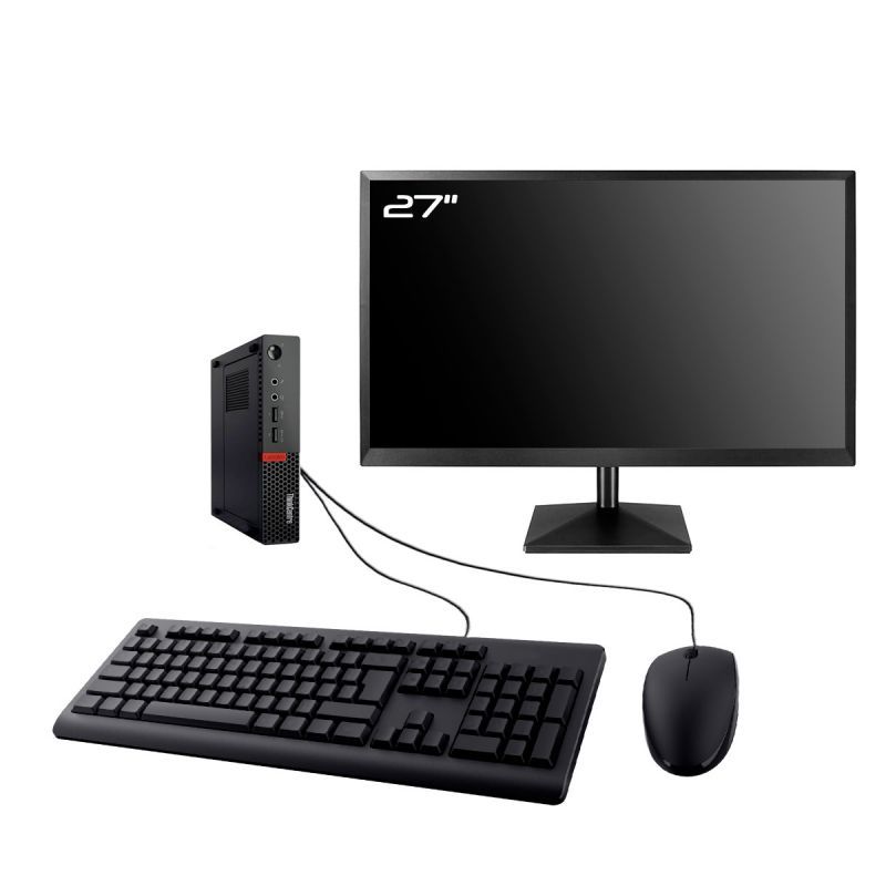 Lenovo M710q Tiny 27" Screen, Intel I5-6500T, 32GB RAM, 240GB SSD, Windows 10