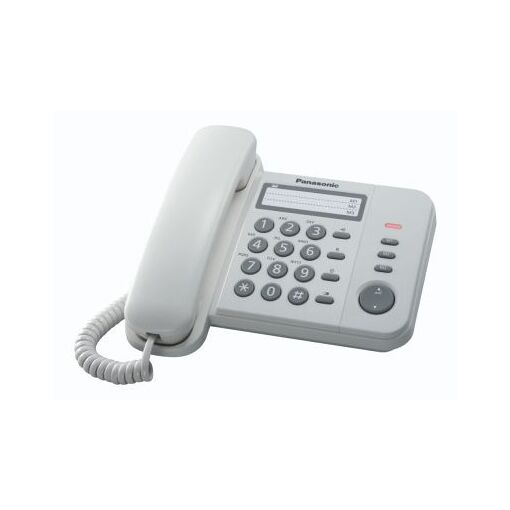 Teléfono Panasonic KX-TS520EX1W con identificación del llamante, blanco