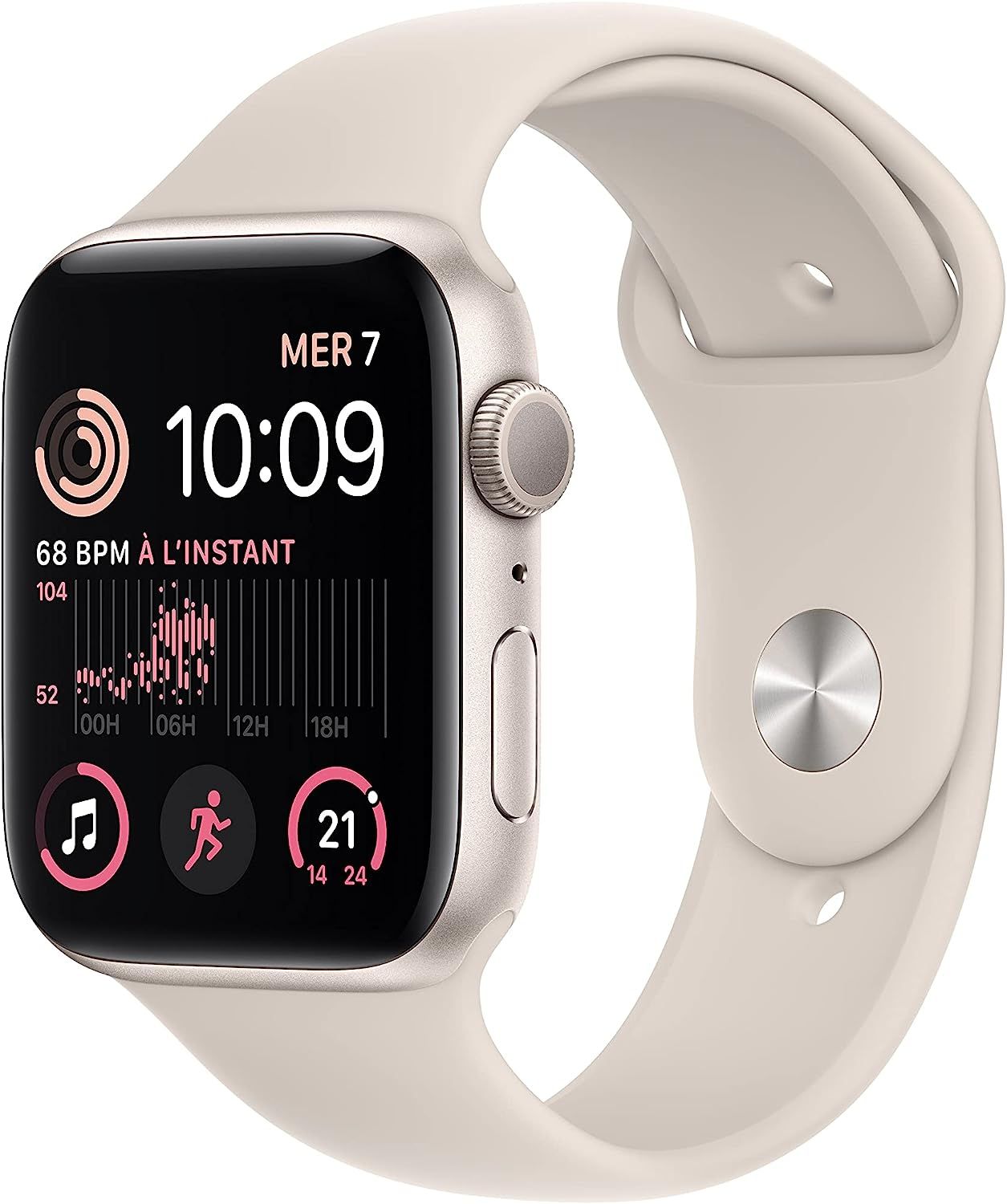 Apple Watch SE 2 (GPS) - 44mm Aluminum Case with Sport Band Cream