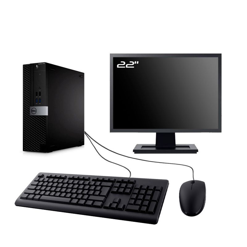 Dell Optiplex 7040 SFF PC - 22" Screen, Intel G4400, 64GB RAM, 960GB SSD, Windows 11