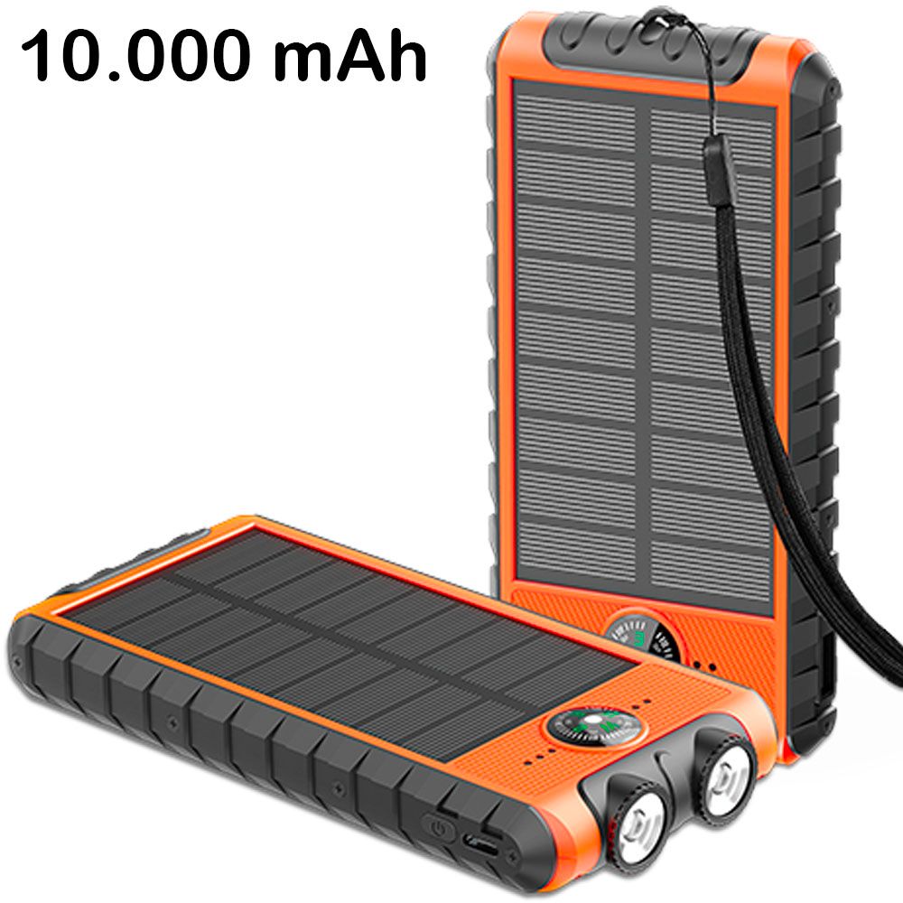Bigben Solar Power Bank 10000mAh 2 Ports A+C Orange