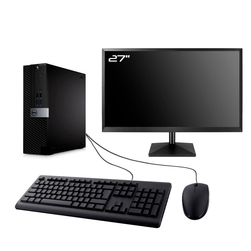Dell Optiplex 7040 SFF Desktop PC - 27" Display, Intel Core i3-1005G4, 64GB RAM, 2TB SSD, Windows 11
