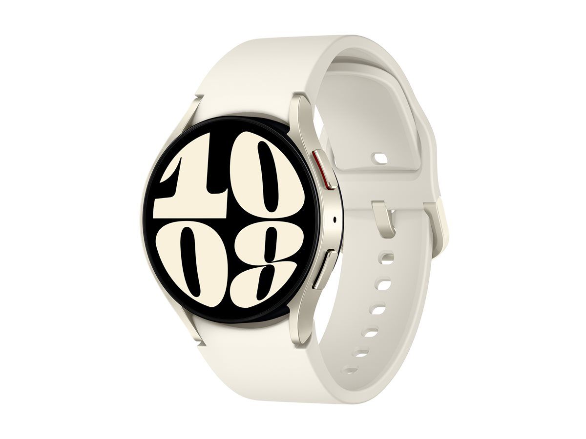 Samsung Galaxy Watch6 - 40mm - Smartwatch with Sport Strap - Cream - S/M Band Size - 1.3" Display - 16GB - NFC, Wi-Fi, Bluetooth - 28.7g - Gold