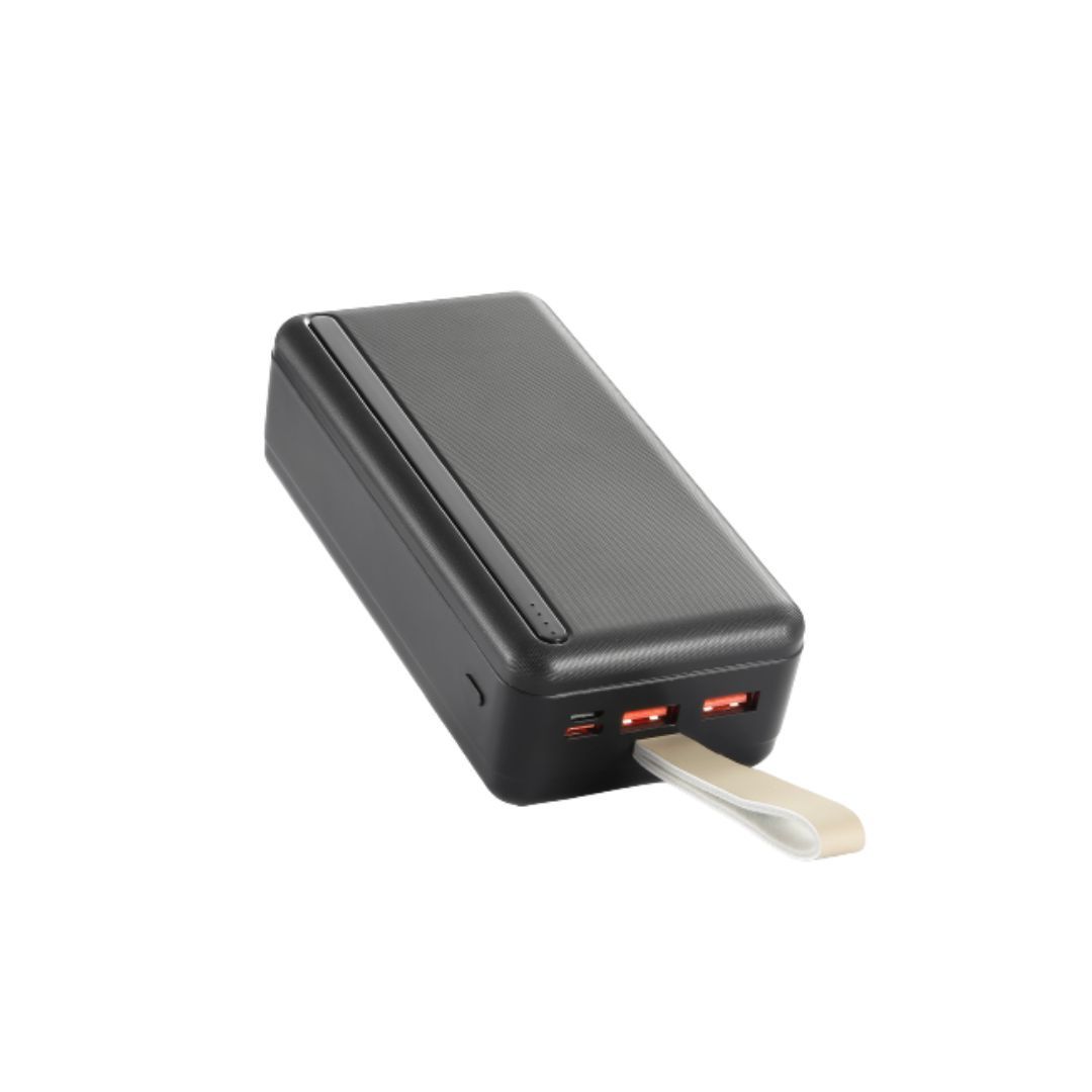 WE 30000mAh Power Bank - 3 Ports: 1 USB-C + 2 USB A - 18W/20W Fast Charge - 20cm USB Cable Included - Black