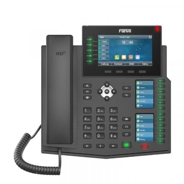Teléfono fijo Fanvil X6U V2 Negro, 20 líneas LCD WiFi