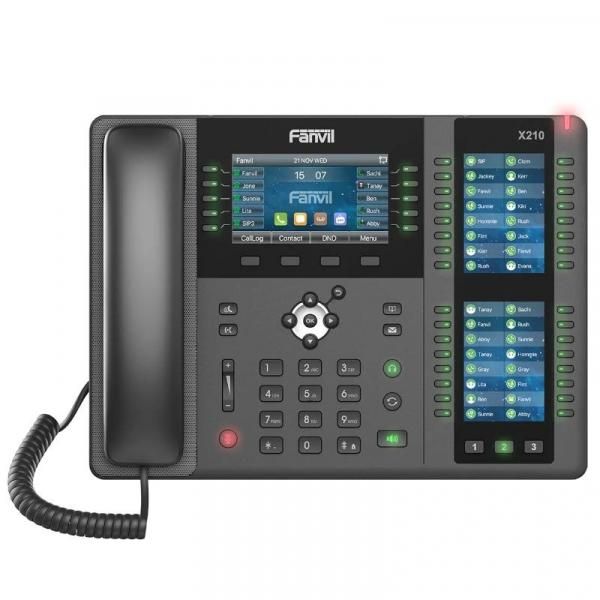 Fanvil X210 V2 Landline Phone, Black, 20 Lines LCD