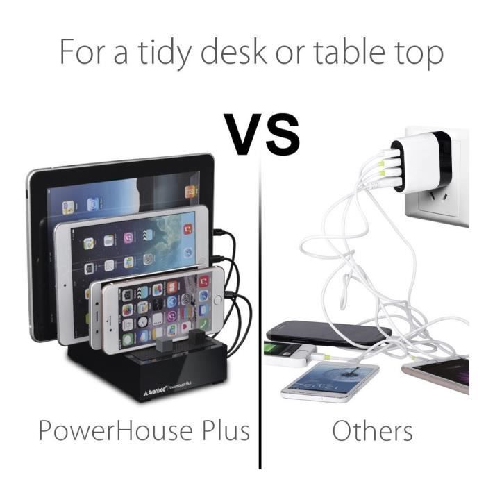 Avantree Powerhouse Plus USB Charging Station [Cgps-Tr618p-B-Eu] - 4 Ports USB 8A/40W - Black