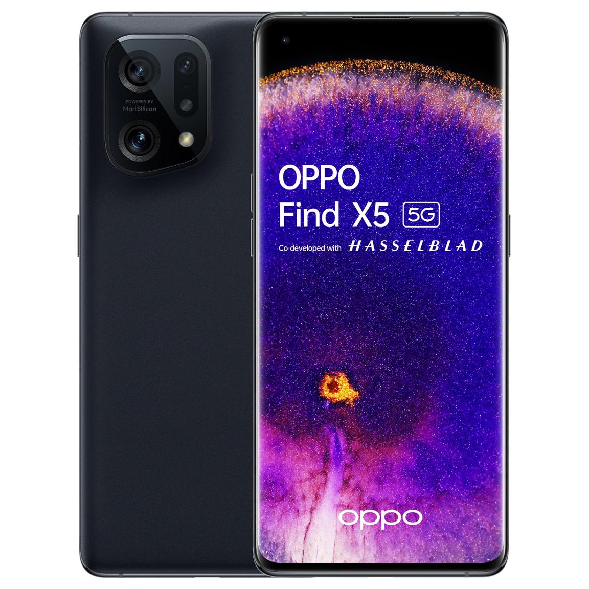 OPPO Find X5 - 6.55" Double SIM, Android 12, 5G, USB Type-C, 8GB RAM, 256GB Storage, 4800mAh Battery, Black