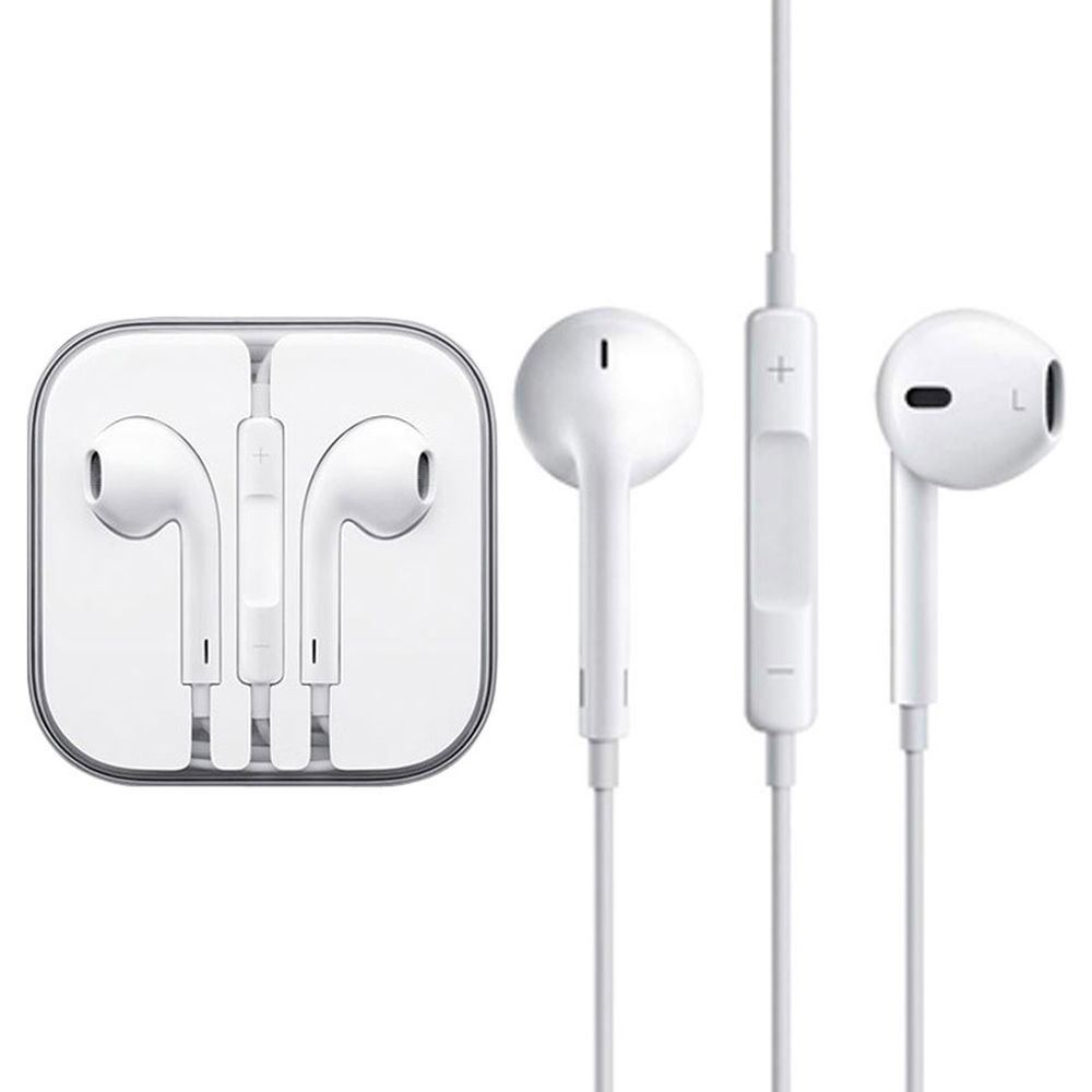 Kabiloo Stereo Earbuds with Microphone and Remote - White