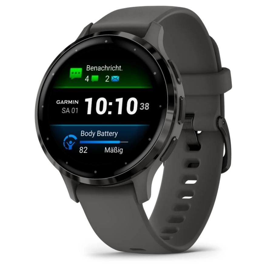 Garmin Venu 3S AMOLED Smartwatch - 41mm Grey with Grey Silicone Band - WiFi GPS (010-02785-00)