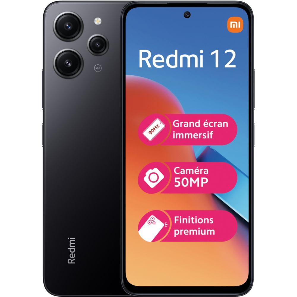 Xiaomi Redmi 12 - 8GB/256GB NFC - 6.79" Display - Black