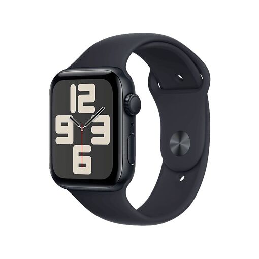 Apple Watch SE (GPS) 2.ª Generación - 44 mm - Aluminio medianoche - Banda deportiva - Fluoroelastómero - Tamaño de banda S/M - 32 GB - WiFi, Bluetooth