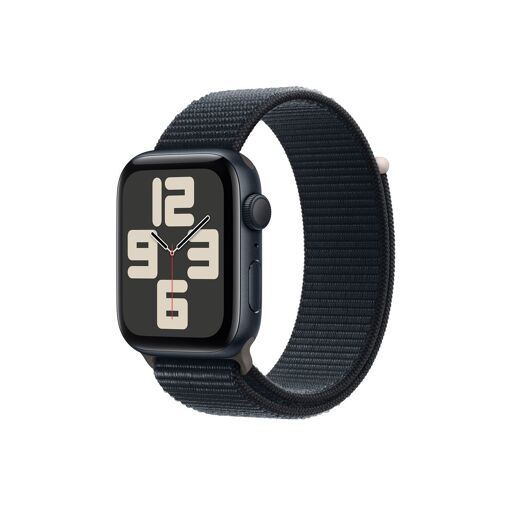 Apple Watch SE (GPS) de deuxième génération - 44 mm - Aluminium minuit - Bracelet sport - Minuit - Taille de poignet : 145-220 mm - 32 Go - Wi-Fi, Bluetooth