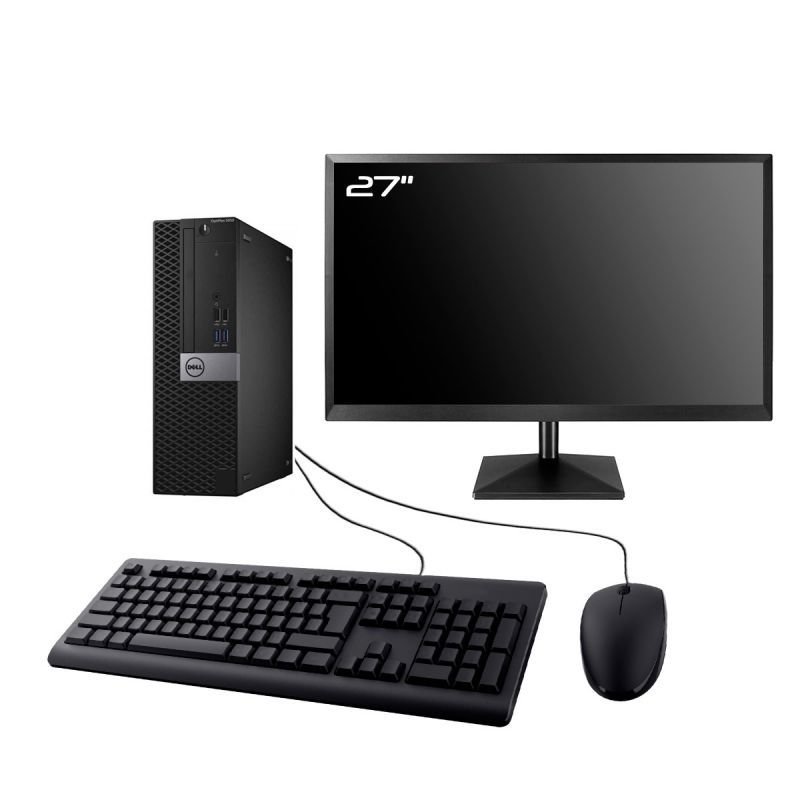 Dell Optiplex 5050 SFF Computer - 27" Screen, Intel Core G4400, 16GB RAM, 2TB SSD, WiFi