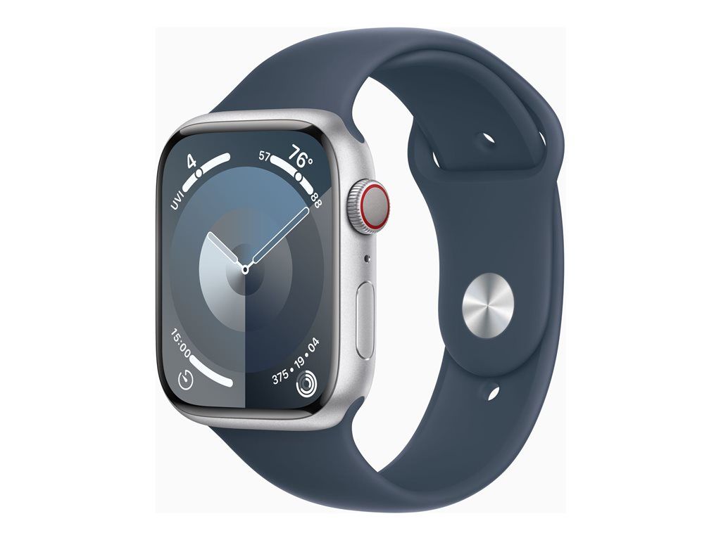 Apple Watch Series 9 GPS + Cellular - 45mm Aluminium Case - Silver Storm Blue - M/L Band