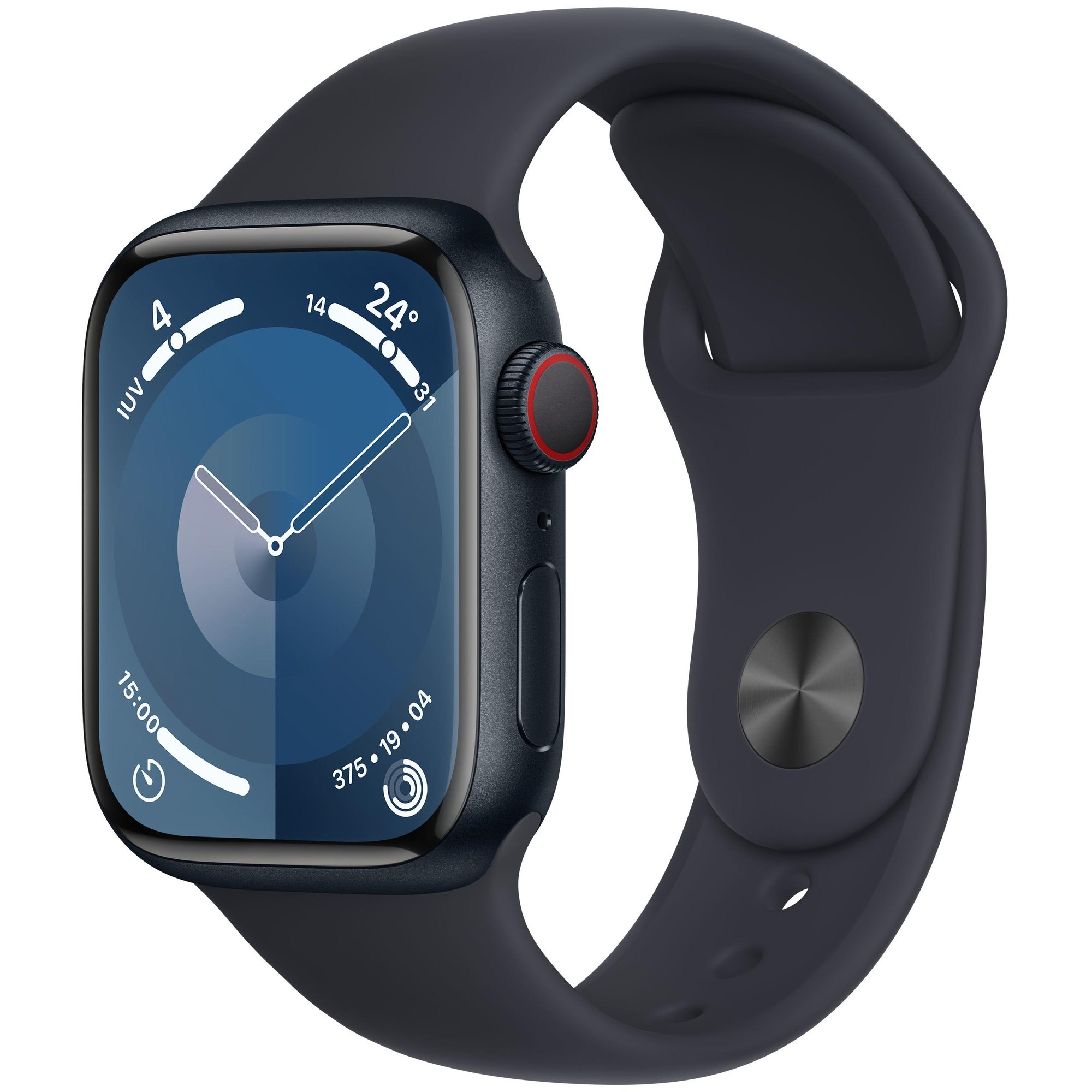 Apple Watch Series 9 GPS + Cellular - 41mm Aluminum Case - Midnight with S/M Band