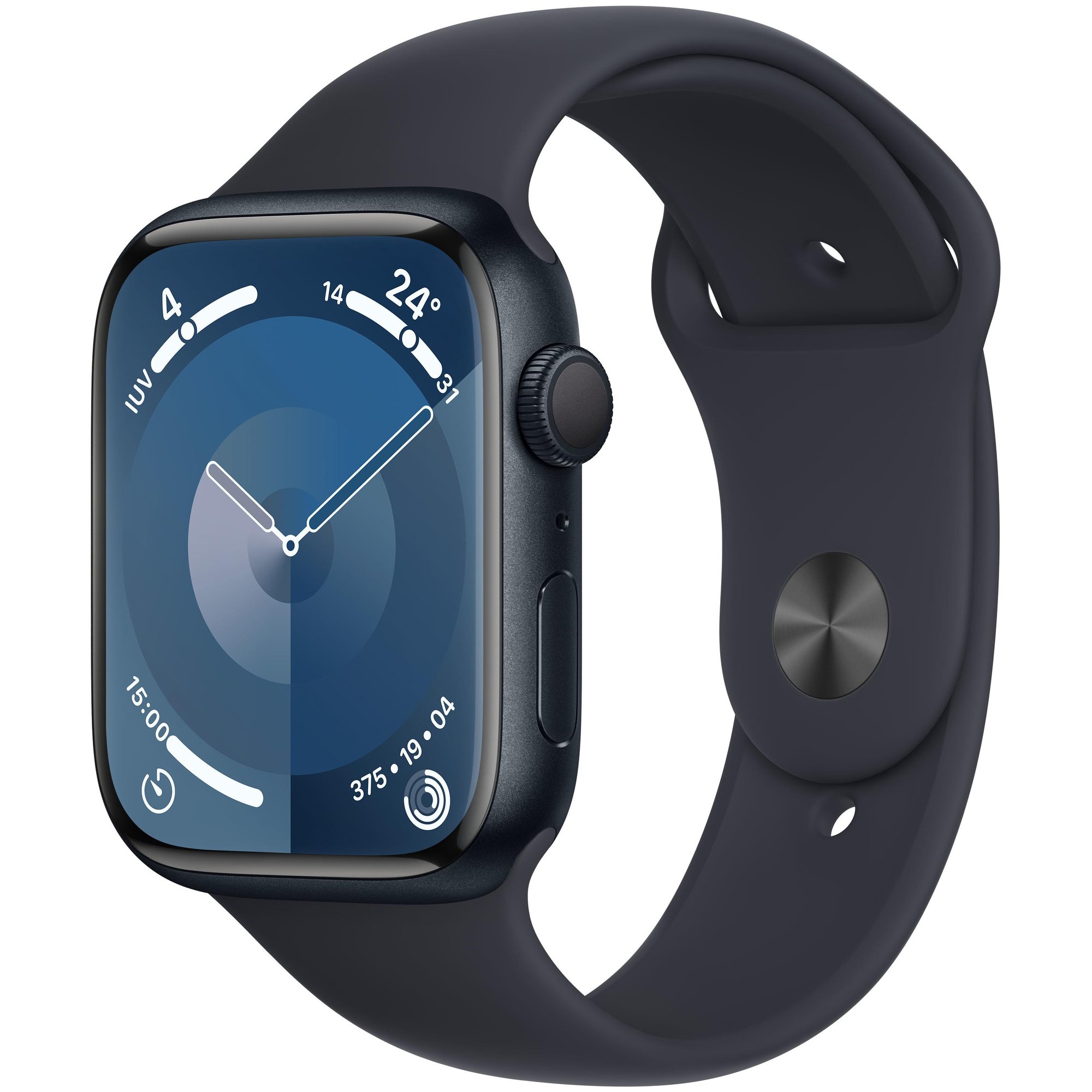 Apple Watch Series 9 GPS - 45mm Aluminum Case - Midnight with Medium/Large Band
