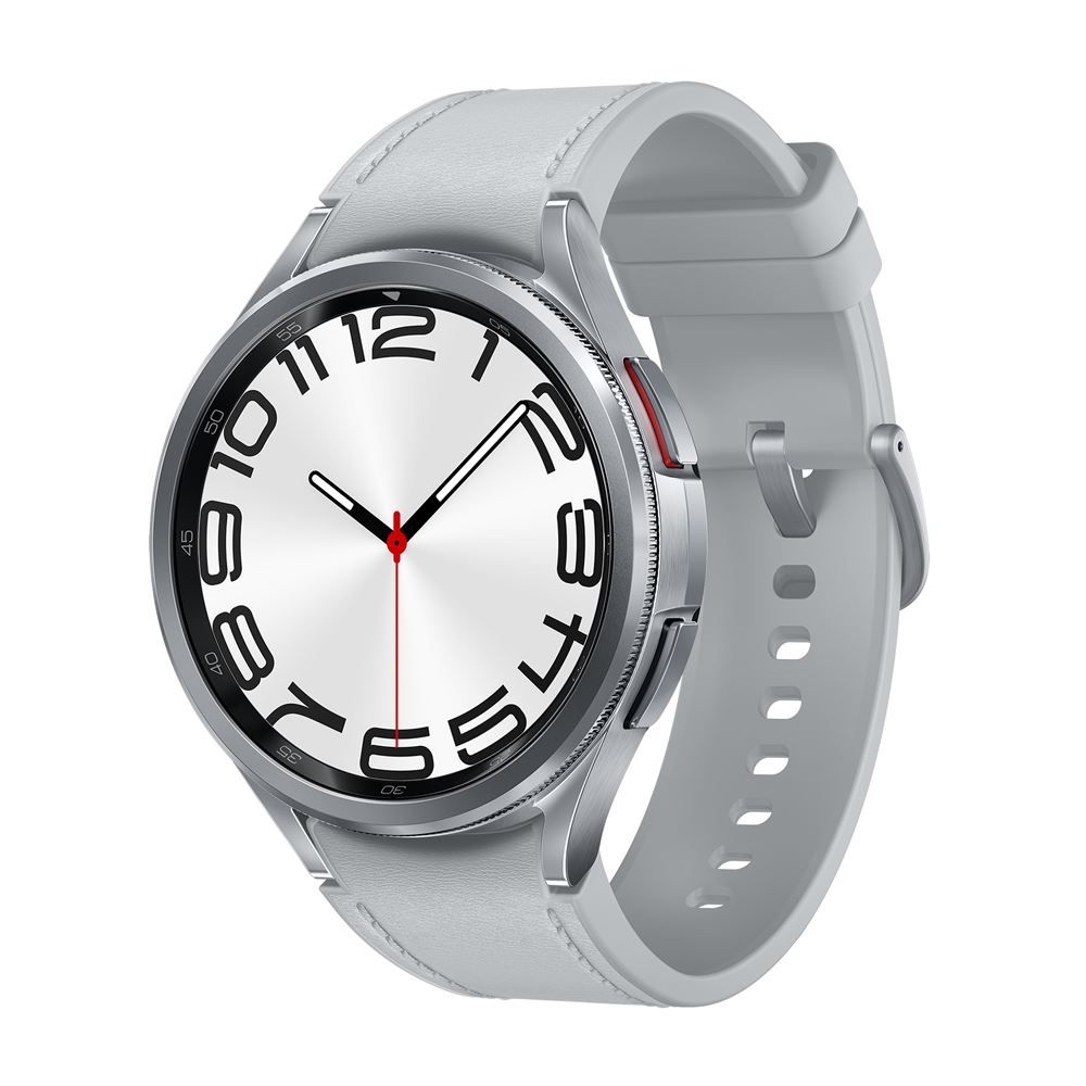 Samsung Galaxy Watch6 Classic, 47mm, Silver, Hybrid Bracelet, Eco-Leather