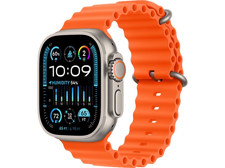Apple Watch Ultra 2 GPS + Cellular - 49mm Titanium Case - Natural/Orange Strap