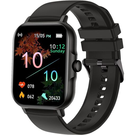 Monre Connectée Femme Homme Vendos85, Écran Tactile Full HD 1,83'' Avec Fonction d'Appel et Podomètre - Noir
