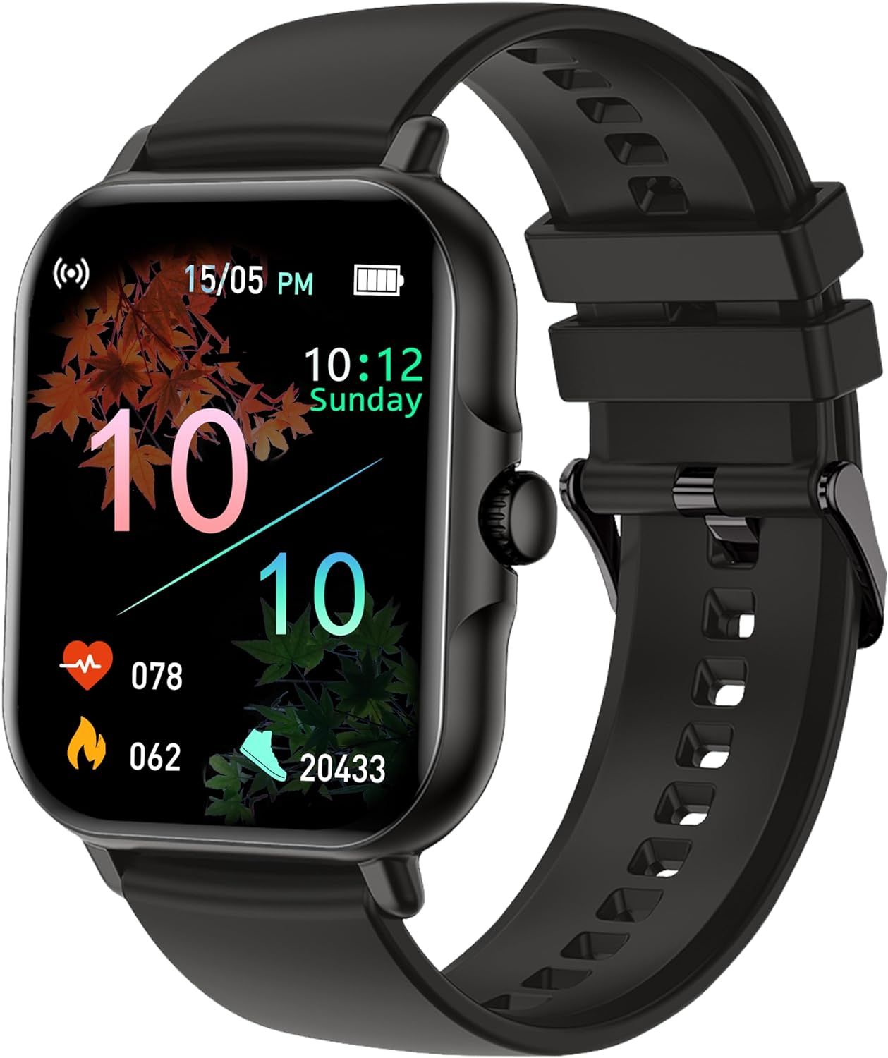 Reloj Inteligente para Hombre y Mujer Vendos85, Pantalla Táctil Full HD de 1.83" con Función de Llamada y Podómetro - Negro