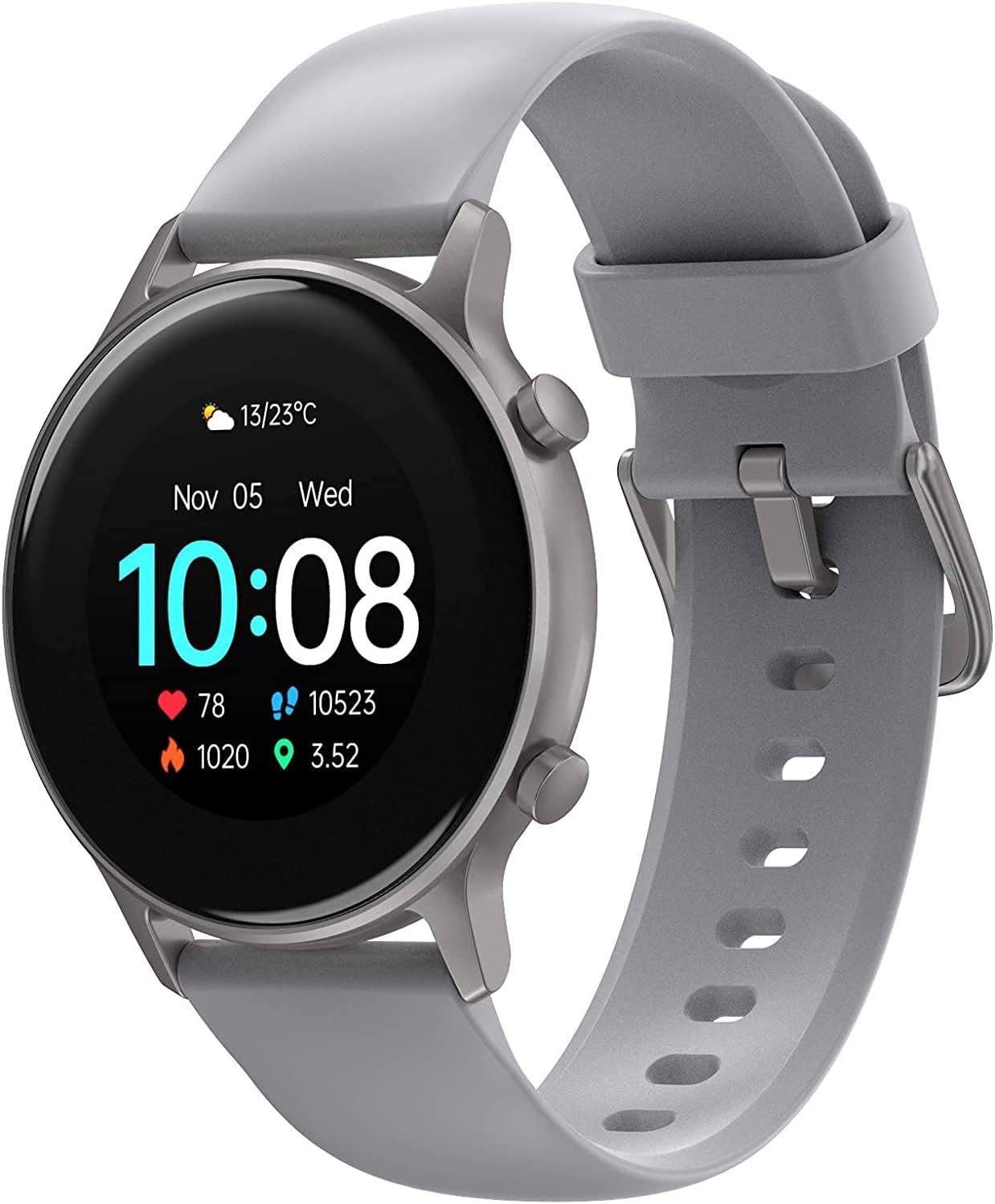 Vendos85 Smartwatch - Round Activity Fitness Watch with Blood Oxygen Monitoring, 44mm, White