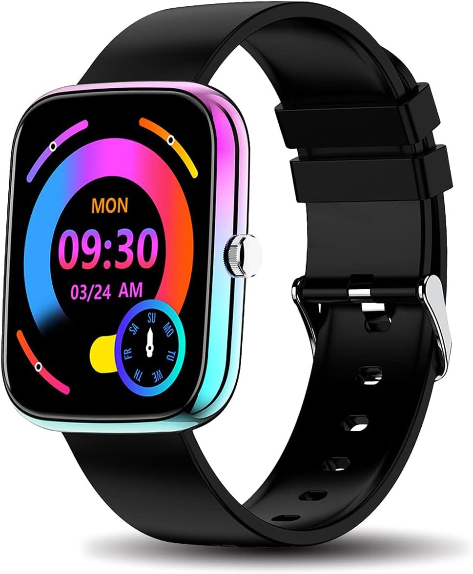 Connected Watch for Android & iOS with Heart Rate Monitor and Podometer - Black