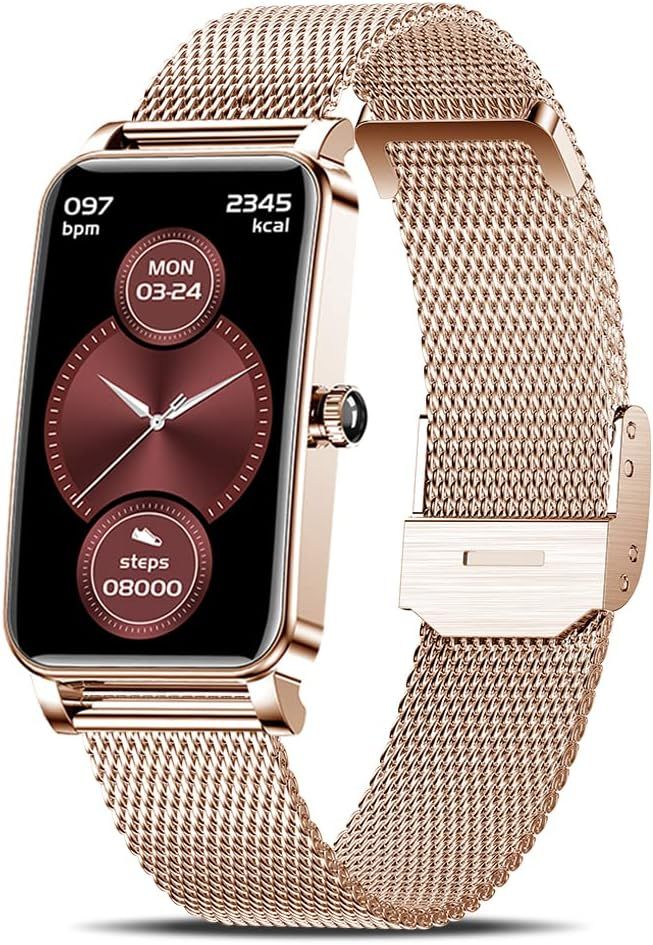 Connected Watch for Women - Rose Gold 1.45" IP68 Waterproof