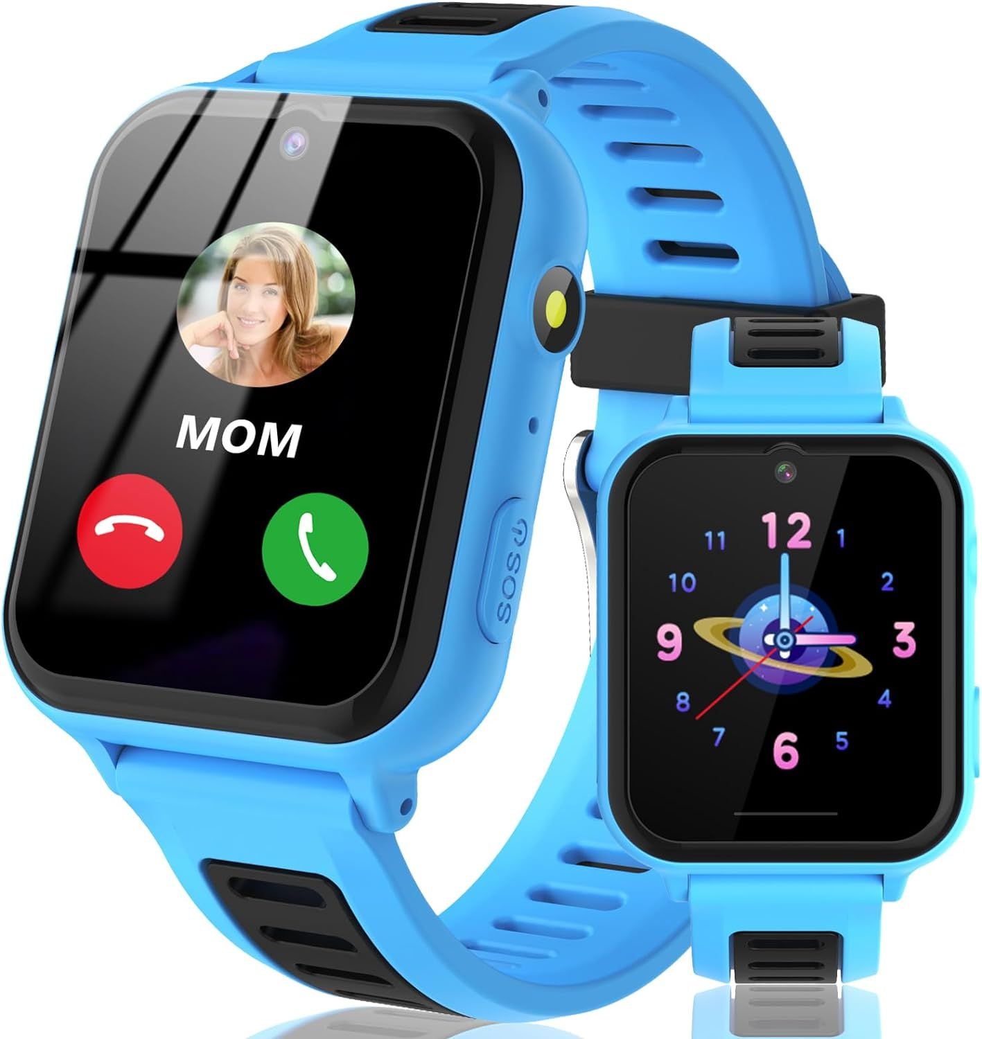 Reloj inteligente para niños Vendos85 con llamadas bidireccionales y función SOS - Azul