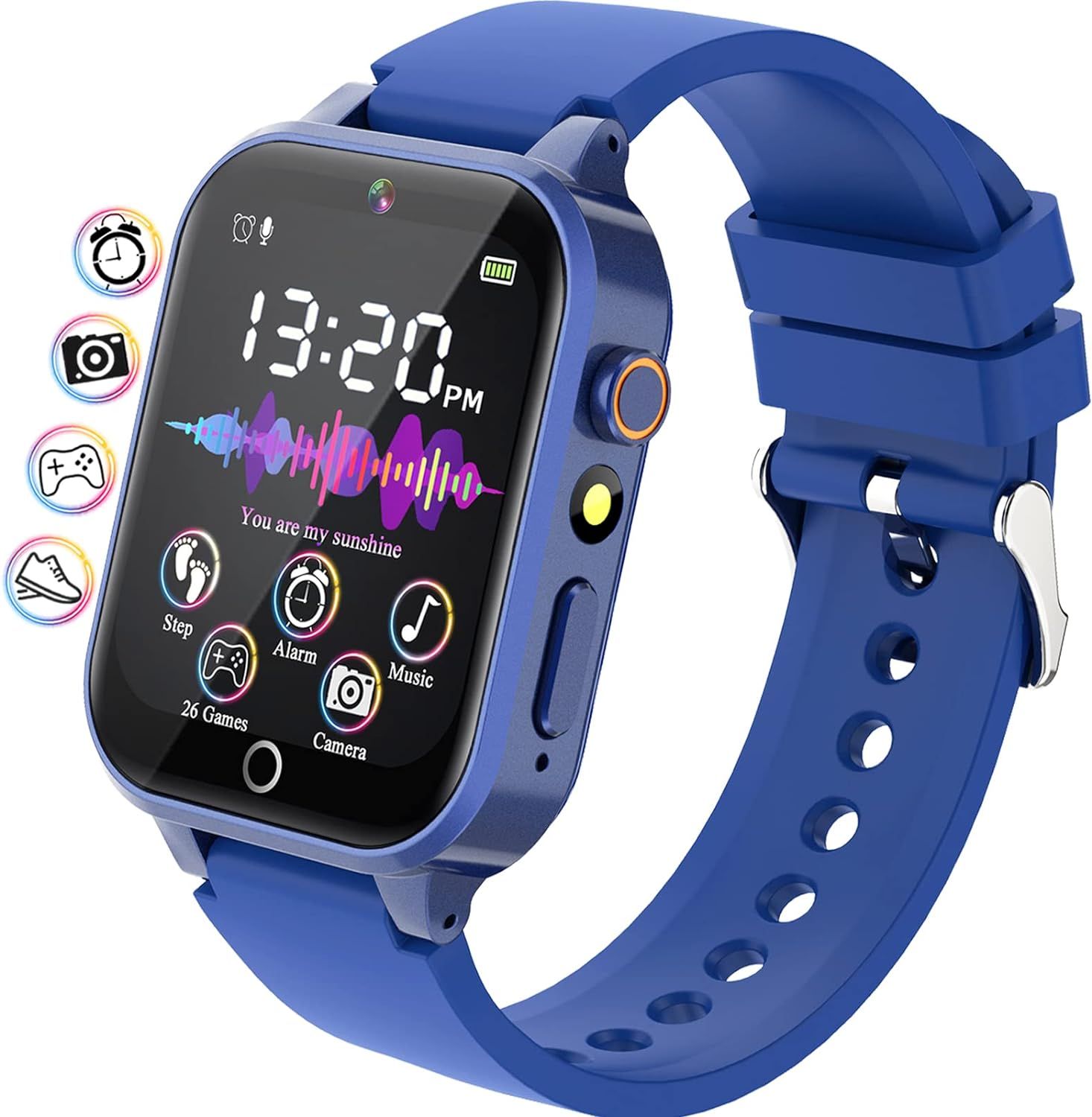 Connected Watch for Kids - Boy or Girl with 26 Games and Podometer - Blue